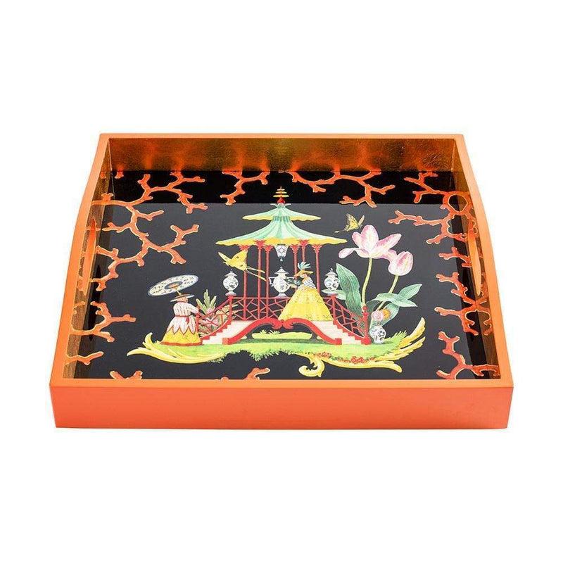 Caspari The Courtship Lacquer Square Tray - 1 Each