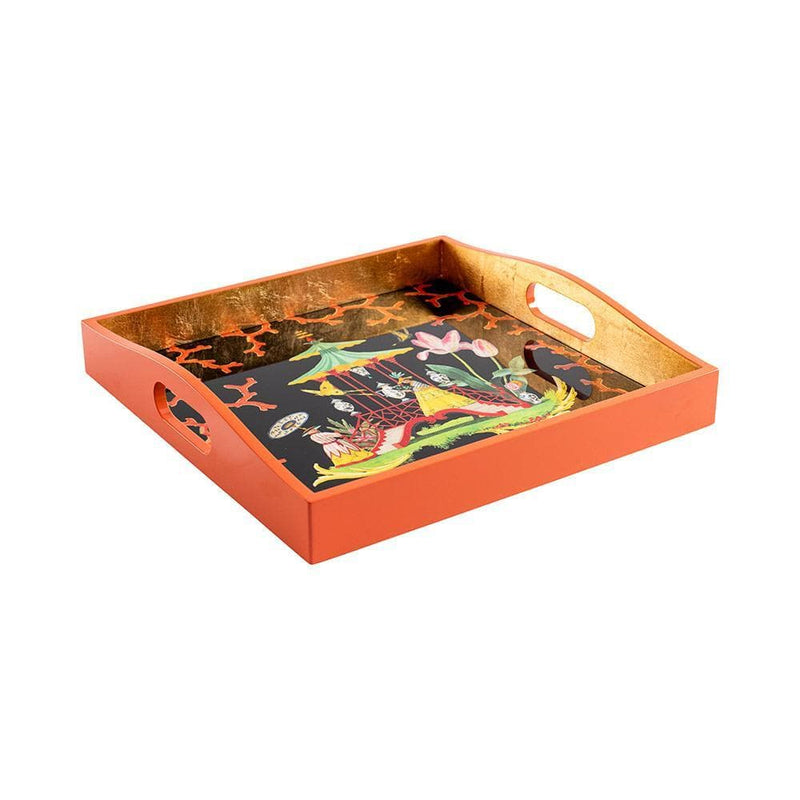 caspari The Courtship Lacquer Square Tray - 1 Each