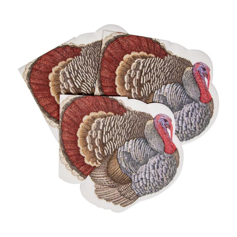 Caspari Turkey Die-Cut Napkins - 15 Per Pckage