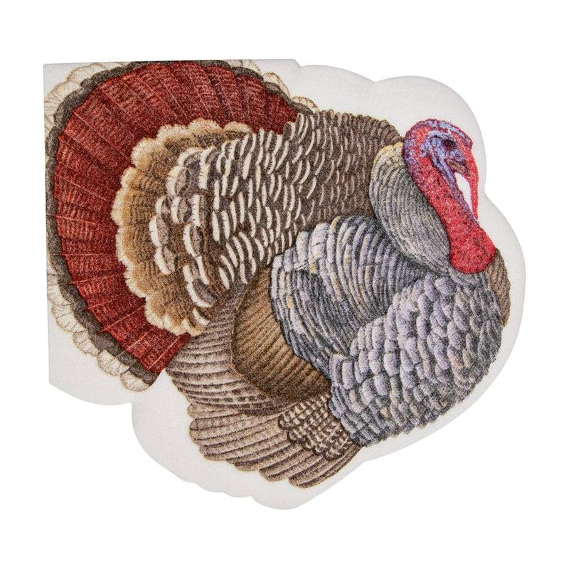 caspari Turkey Die-Cut Napkins - 15 Per Pckage