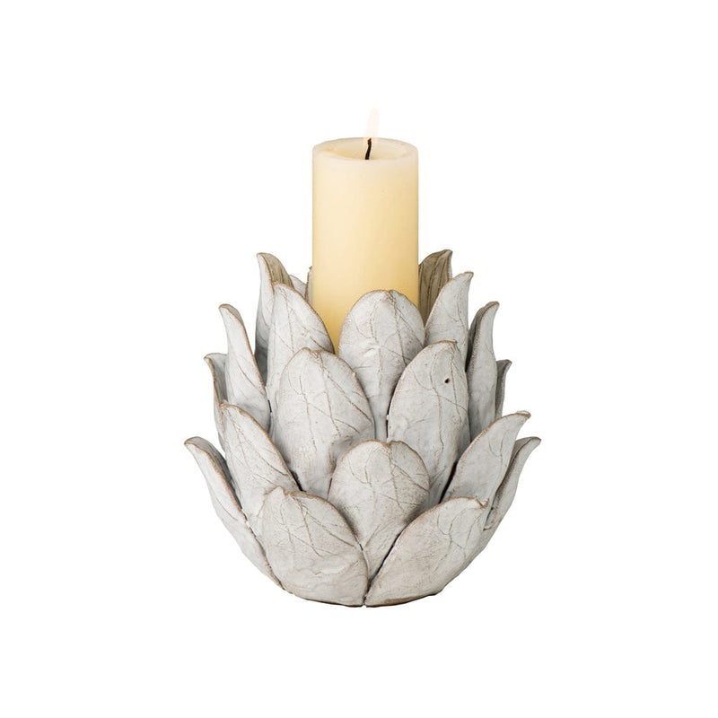 caspari White Artichoke Candle Holder