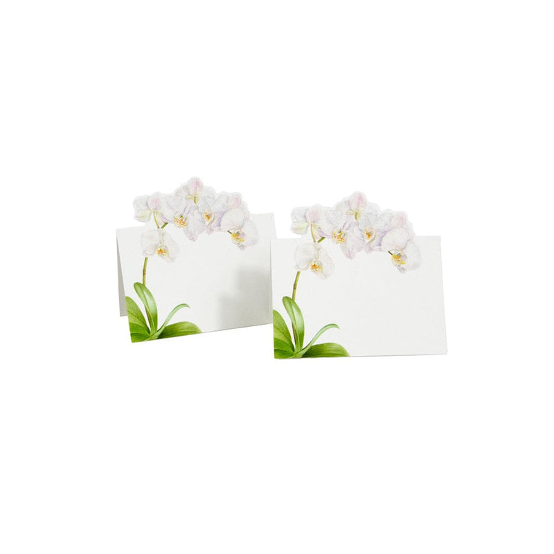 Caspari White Orchid Place Cards - 8 Per Package