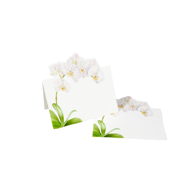 Caspari White Orchid Place Cards - 8 Per Package