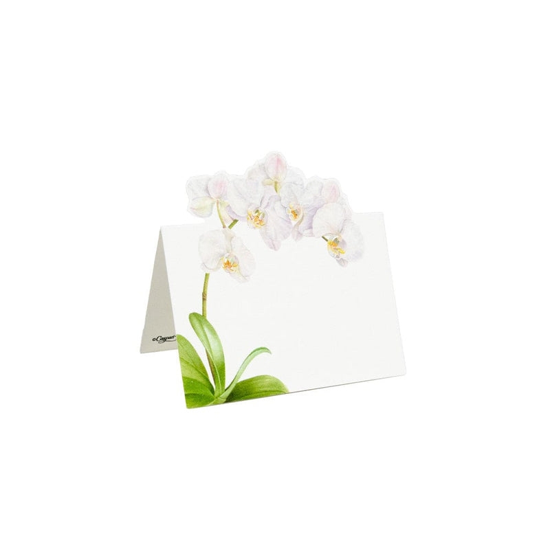 caspari White Orchid Place Cards - 8 Per Package