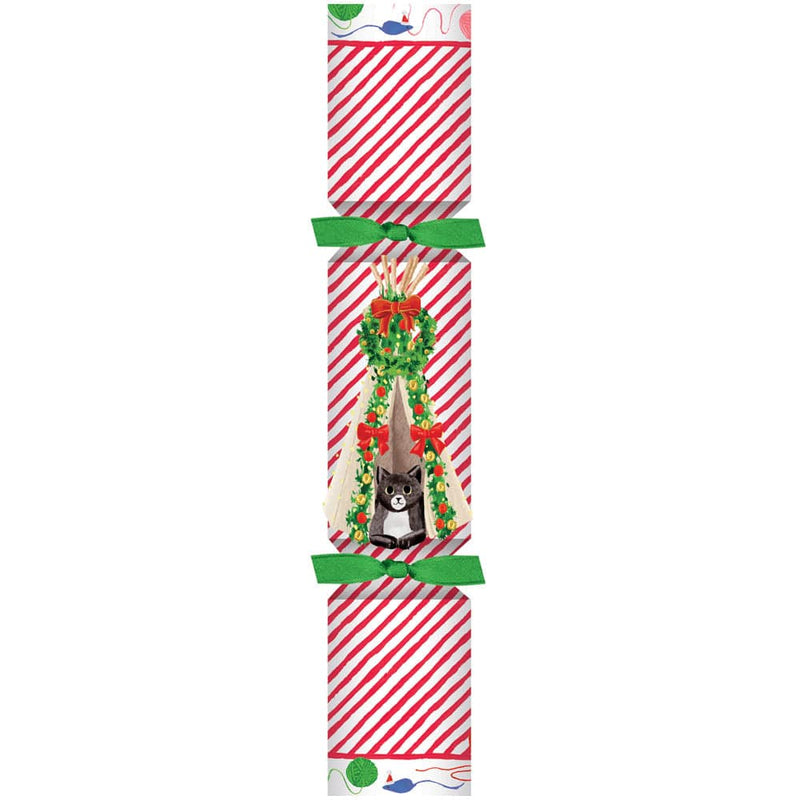 caspari Cat Christmas Teepee Celebration Crackers - 1 Each