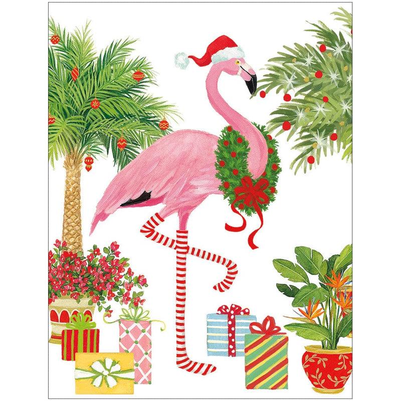 caspari Christmas Flamingo Boxed Christmas Cards - 15 Cards & 15 Envelopes