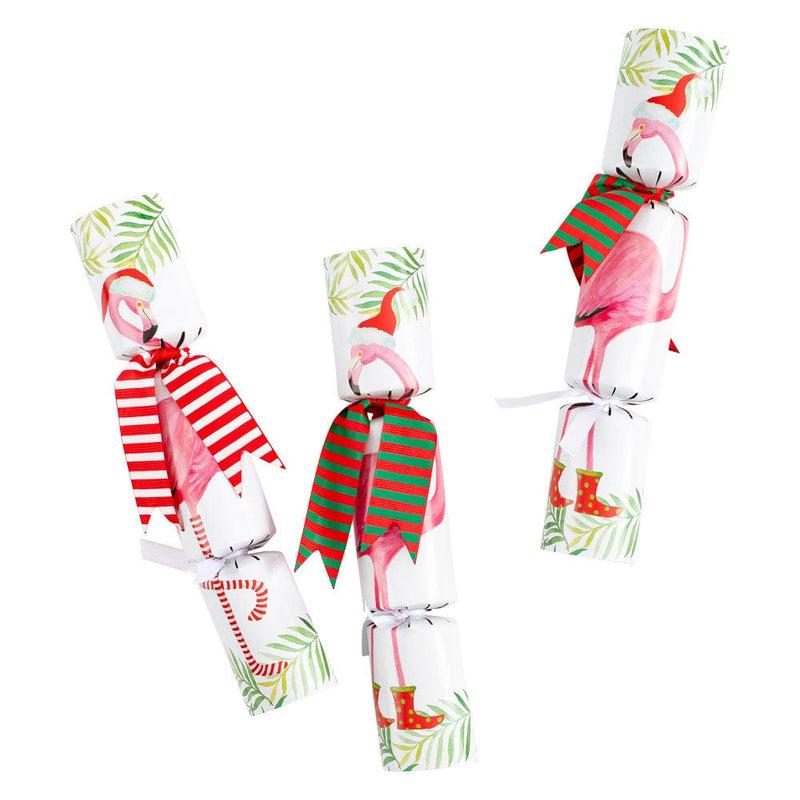 Caspari Christmas Flamingos Celebration Crackers - 8 Per Box