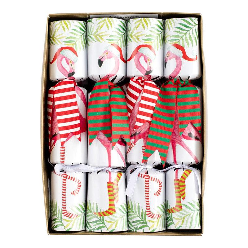 caspari Christmas Flamingos Celebration Crackers - 8 Per Box
