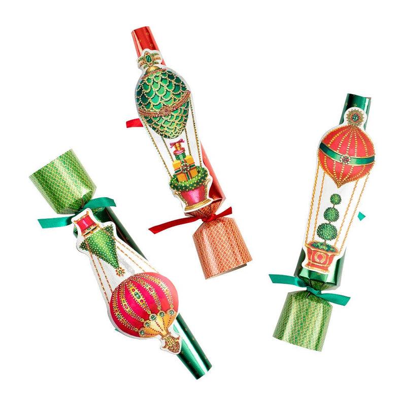 Caspari Christmas In The Air Cone-Shaped Celebration Crackers - 8 Per Box