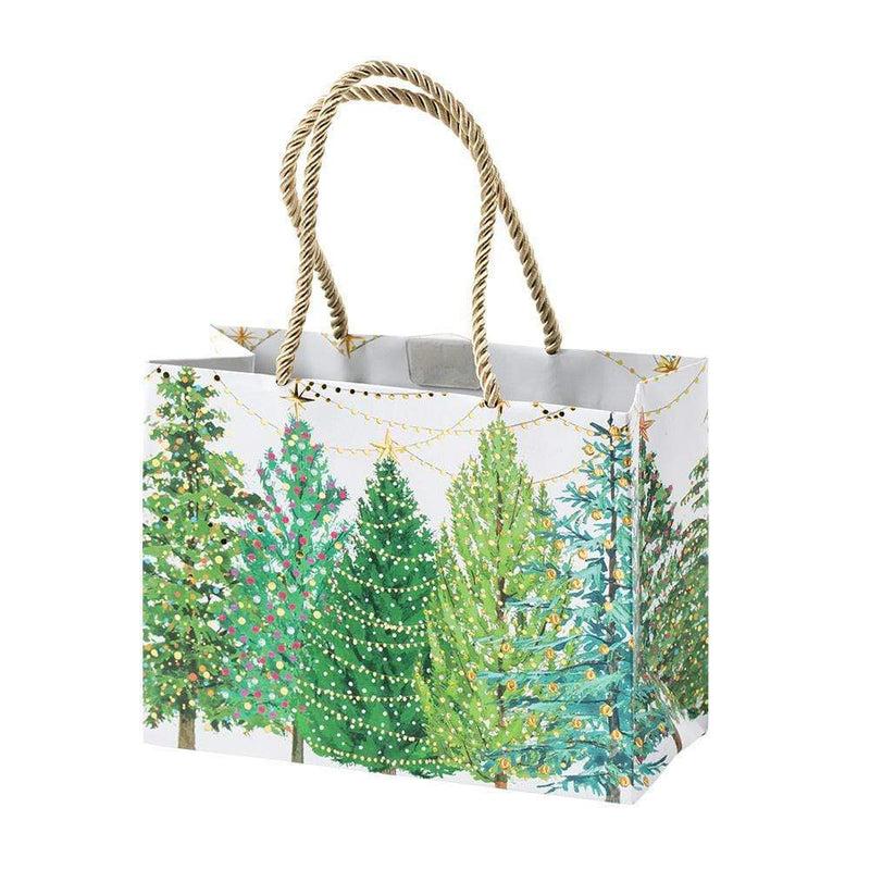 caspari Christmas Trees with Lights Small Gift Bag - 1 Each