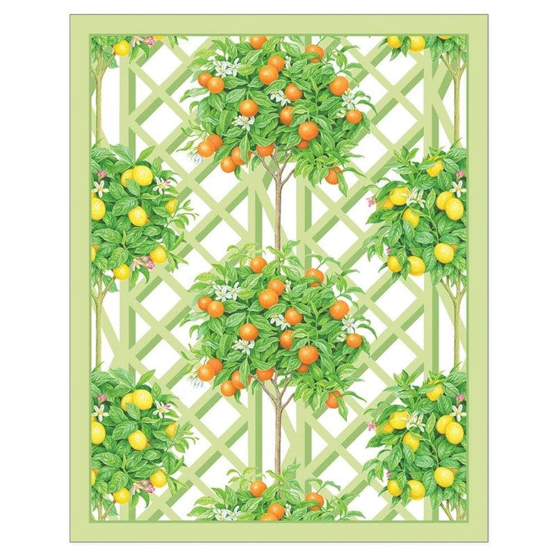 caspari Citrus Topiaries Bridge Tally Sheets - 12 Per Package