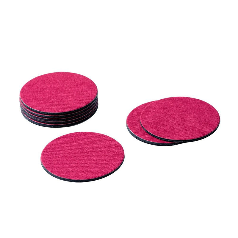 caspari Classic Canvas Felt-Backed Coasters in Fucshia - 8 Per Box