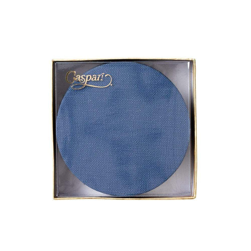 Caspari Classic Canvas Felt-Backed Coasters In Navy - 8 Per Box
