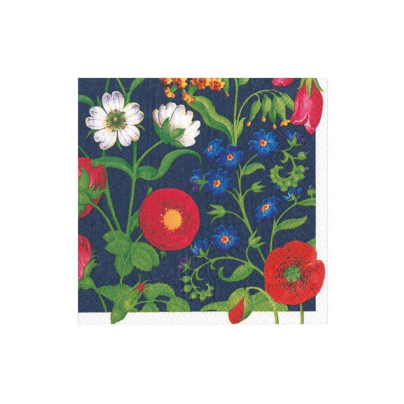 caspari Cloisters Garden Boxed Cocktail Napkins in Navy - 40 Per Box