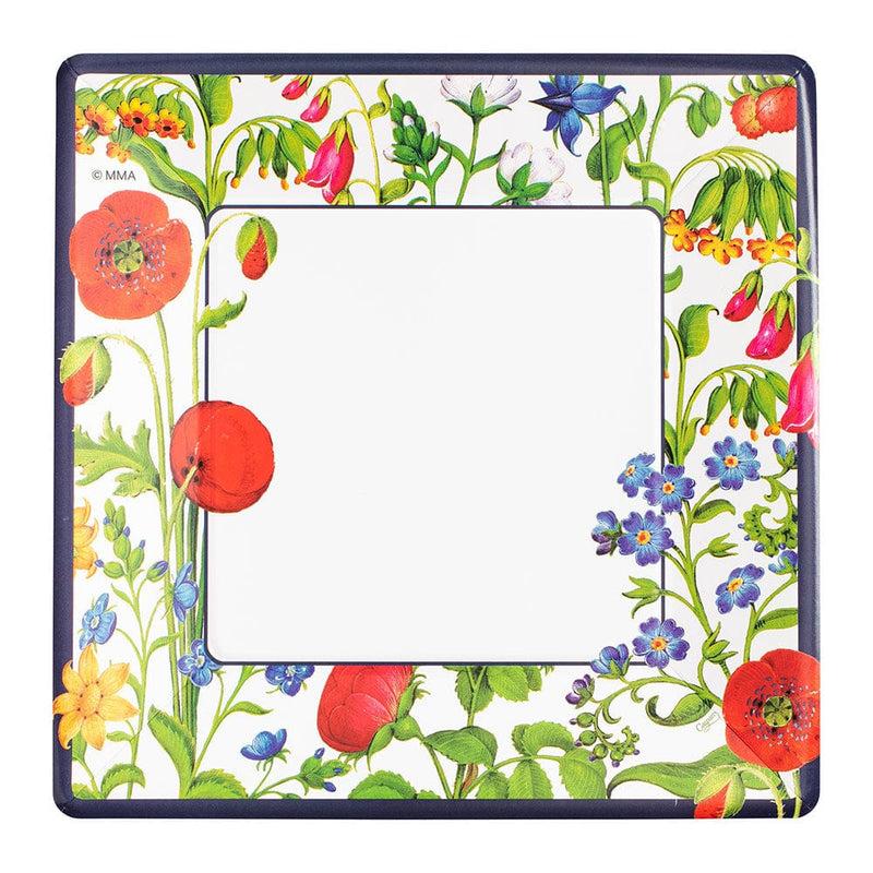 caspari Cloisters Garden Square Dinner Plates in White - 8 Per Package