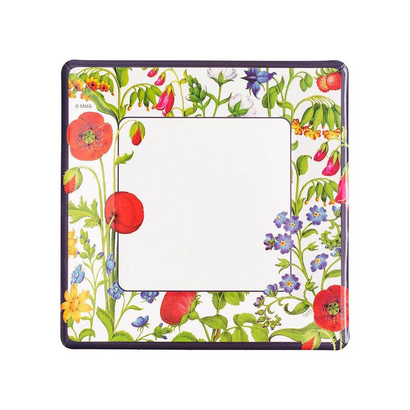 caspari Cloisters Garden Square Salad & Dessert Plates in White- 8 Per Package