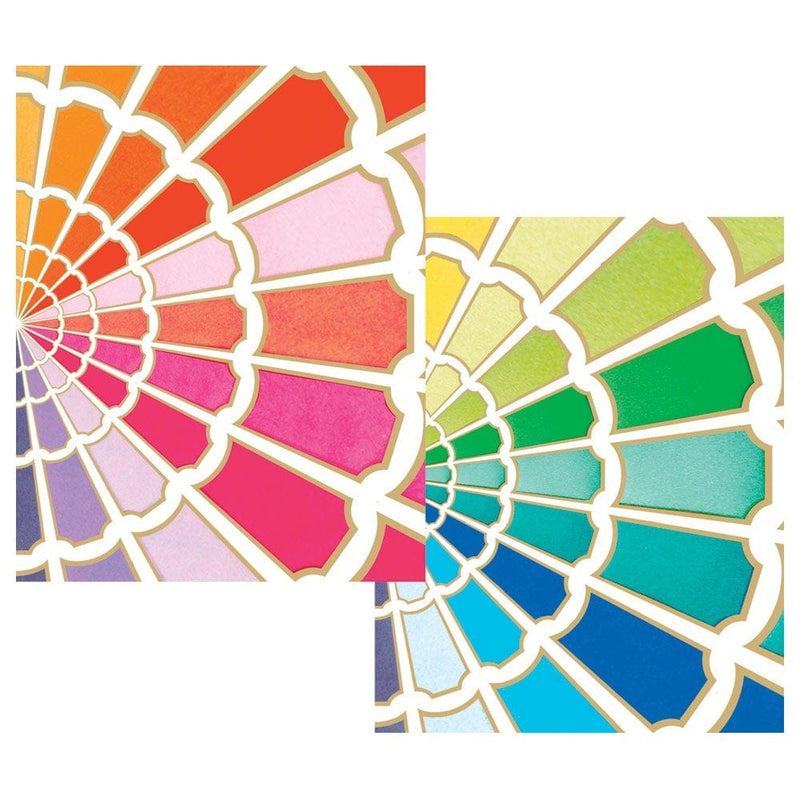 caspari Color Wheel Assorted Foil Boxed Note Cards - 10 Note Cards & 10 Envelopes