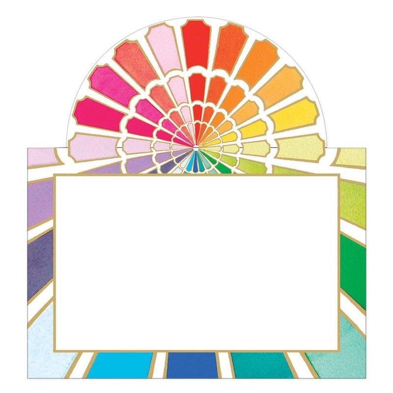 caspari Color Wheel Die-Cut Place Cards - 8 Per Package
