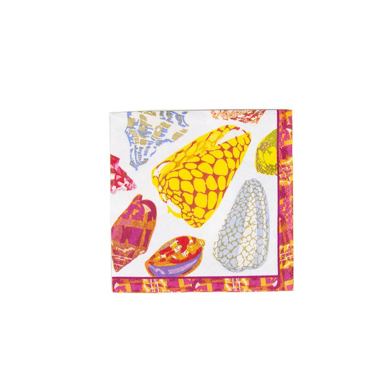 caspari Coquillage Purple Cocktail Napkins - 20 Per Package