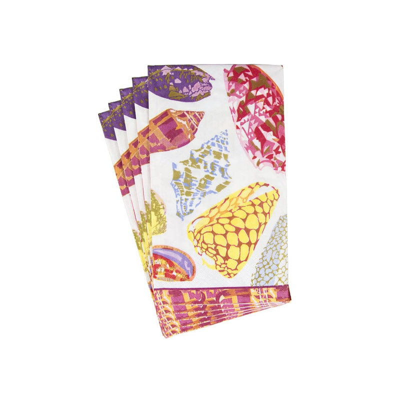 Caspari Coquillage Purple Guest Towel Napkins - 15 Per Package