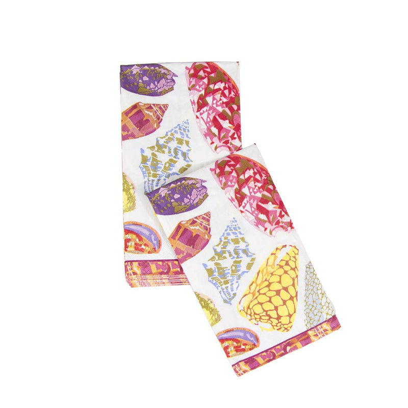 Caspari Coquillage Purple Guest Towel Napkins - 15 Per Package