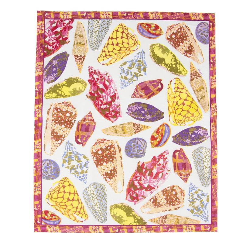 Caspari Coquillage Purple Guest Towel Napkins - 15 Per Package