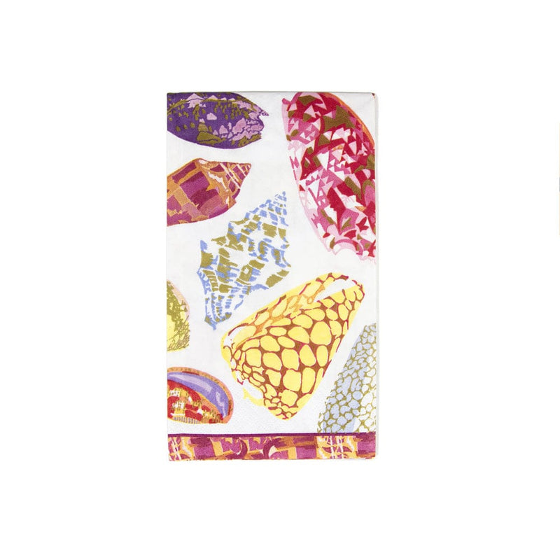 caspari Coquillage Purple Guest Towel Napkins - 15 Per Package