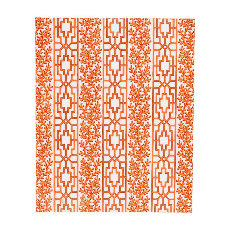Caspari Coral And Trellis Coral Guest Towel Napkins - 15 Per Package