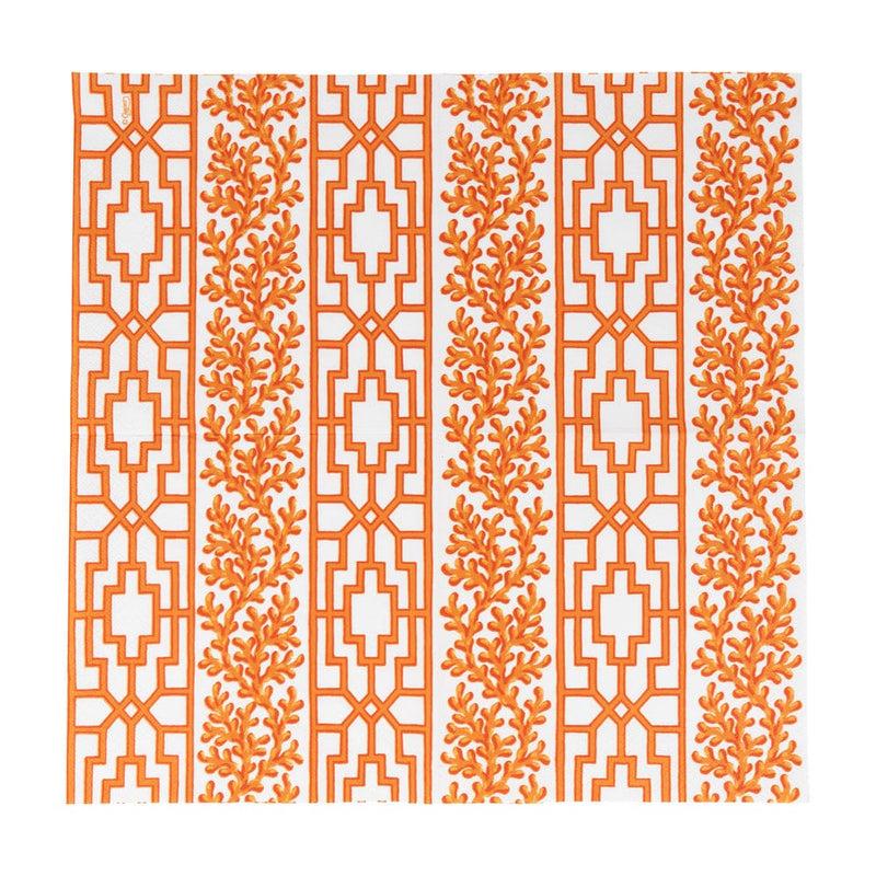 Caspari Coral And Trellis Coral Luncheon Napkins - 20 Per Package