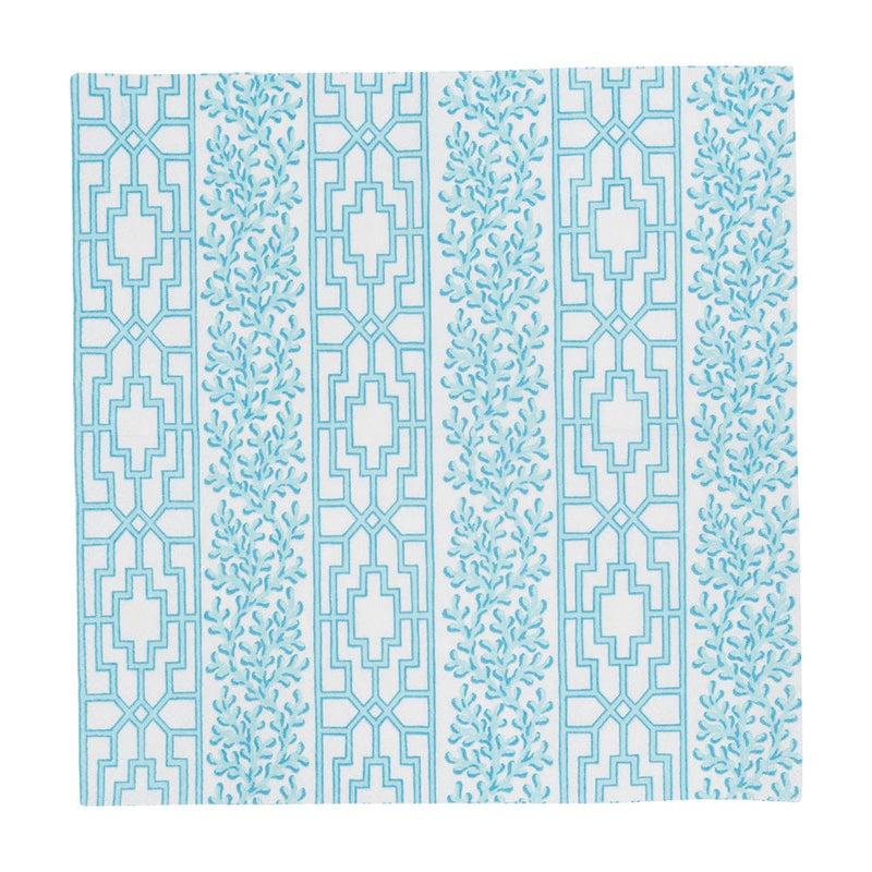 Caspari Coral And Trellis Robin's Egg Cocktail Napkins - 20 Per Package