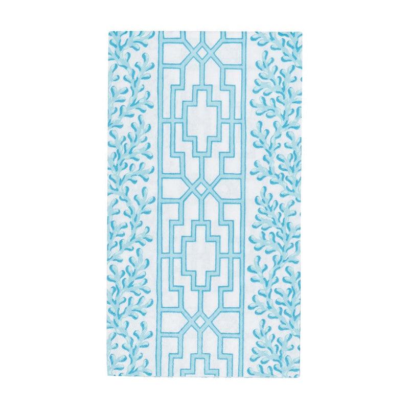 caspari Coral And Trellis Robin's Egg Guest Towel Napkins - 15 Per Package