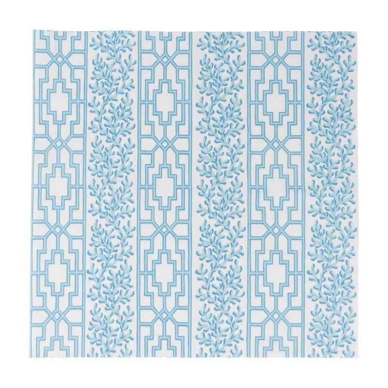 Caspari Coral And Trellis Robin's Egg Luncheon Napkins - 20 Per Package