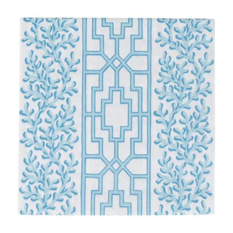 caspari Coral And Trellis Robin's Egg Luncheon Napkins - 20 Per Package