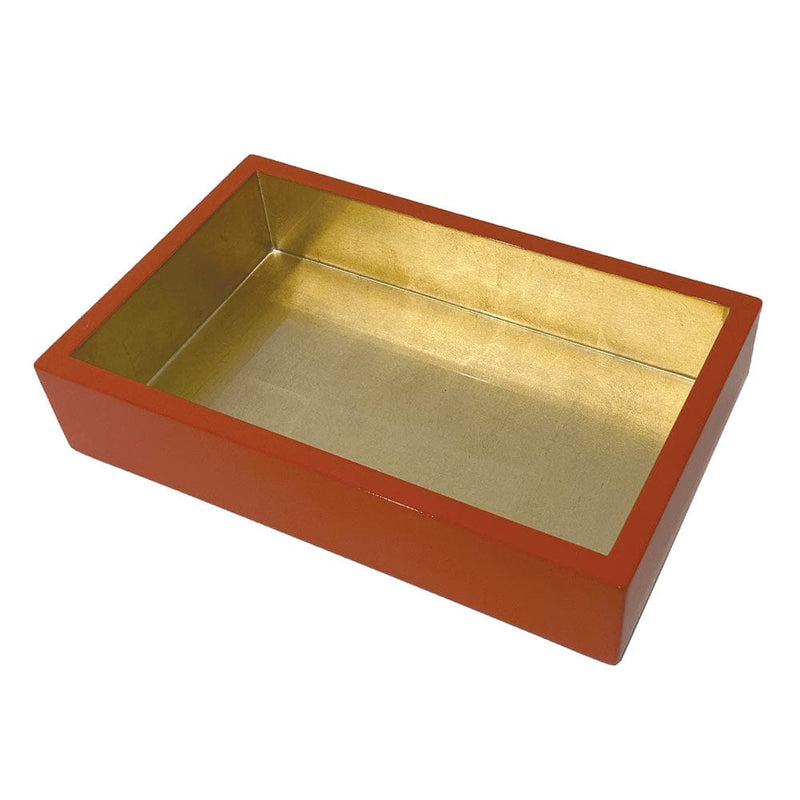 caspari Coral With Gold Lacquer Guest Towel Napkin Holders