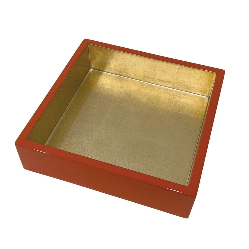 caspari Coral With Gold Lacquer Luncheon Napkin Holders