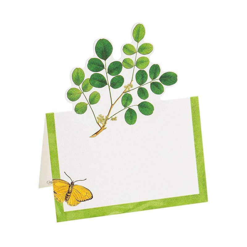 caspari Coromandel Garden Die-Cut Place Cards in Ivory - 8 Per Package