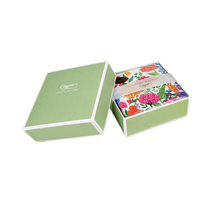Caspari Cottage Floral Boxed Cocktail Napkins - 40 Per Box