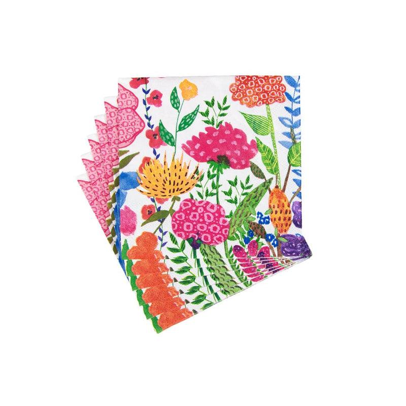 Caspari Cottage Floral Boxed Cocktail Napkins - 40 Per Box