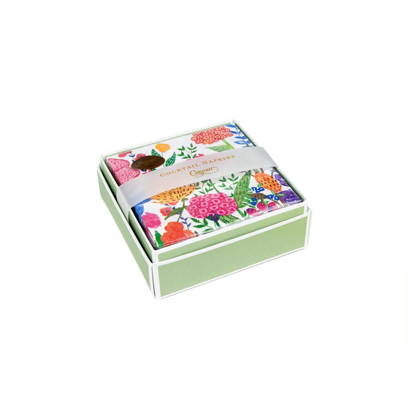 caspari Cottage Floral Boxed Cocktail Napkins - 40 Per Box