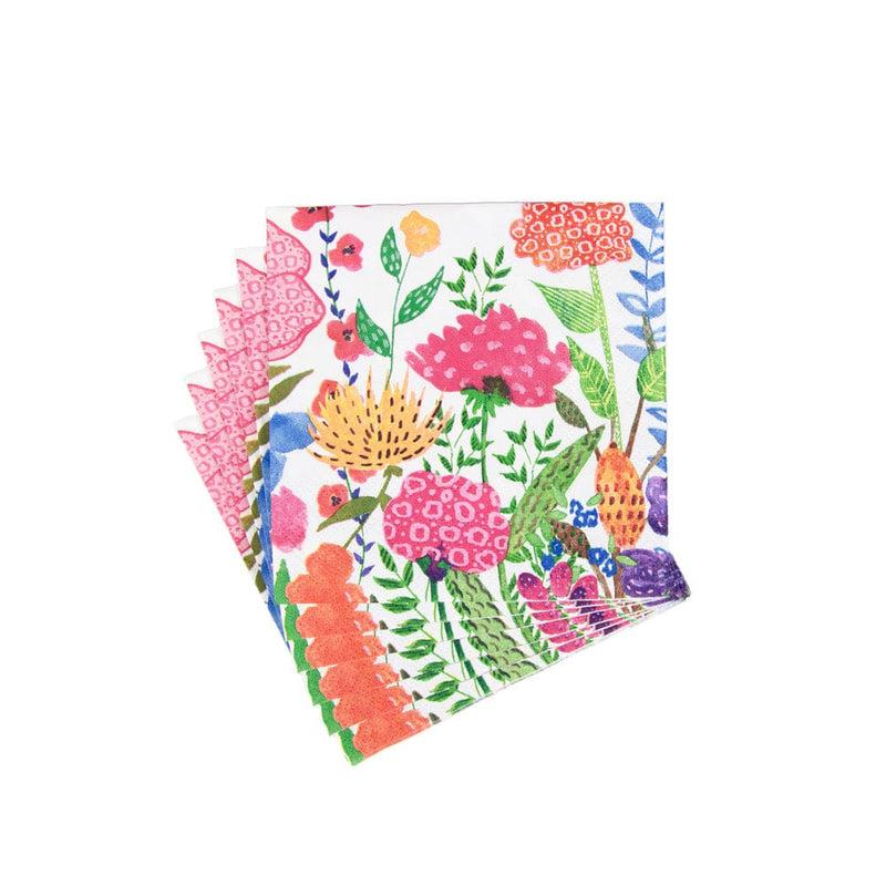 Caspari Cottage Floral Cocktail Napkins - 20 Per Package