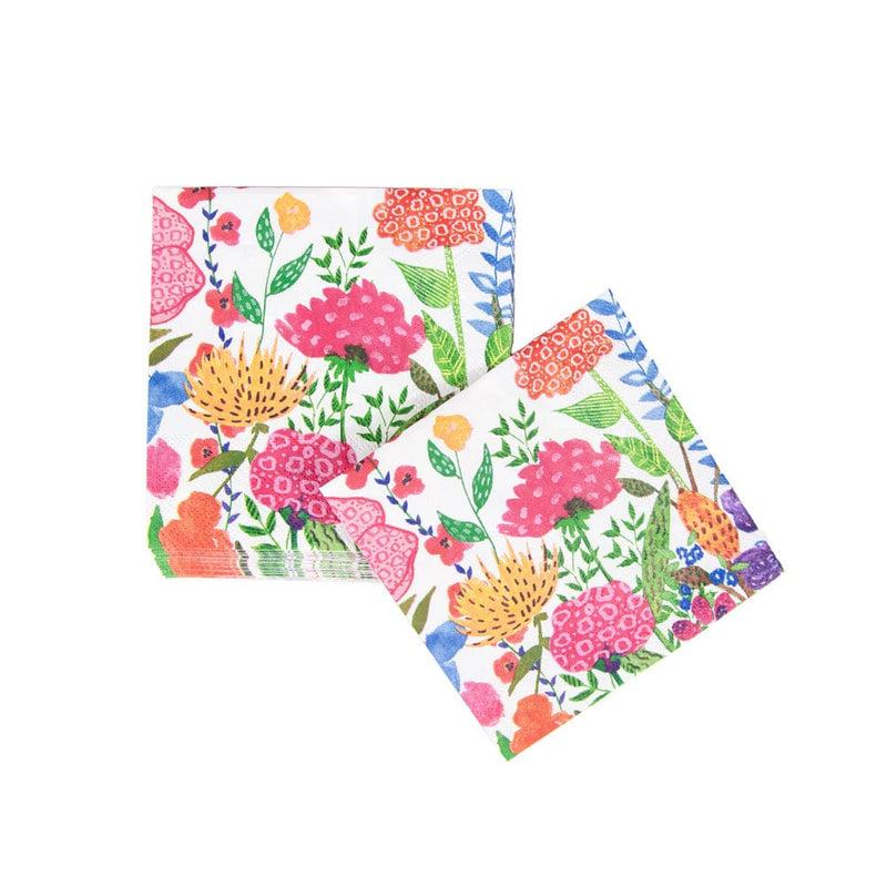 Caspari Cottage Floral Cocktail Napkins - 20 Per Package