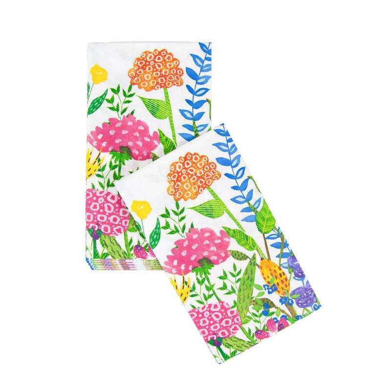 Caspari Cottage Floral Guest Towel Napkins - 15 Per Package