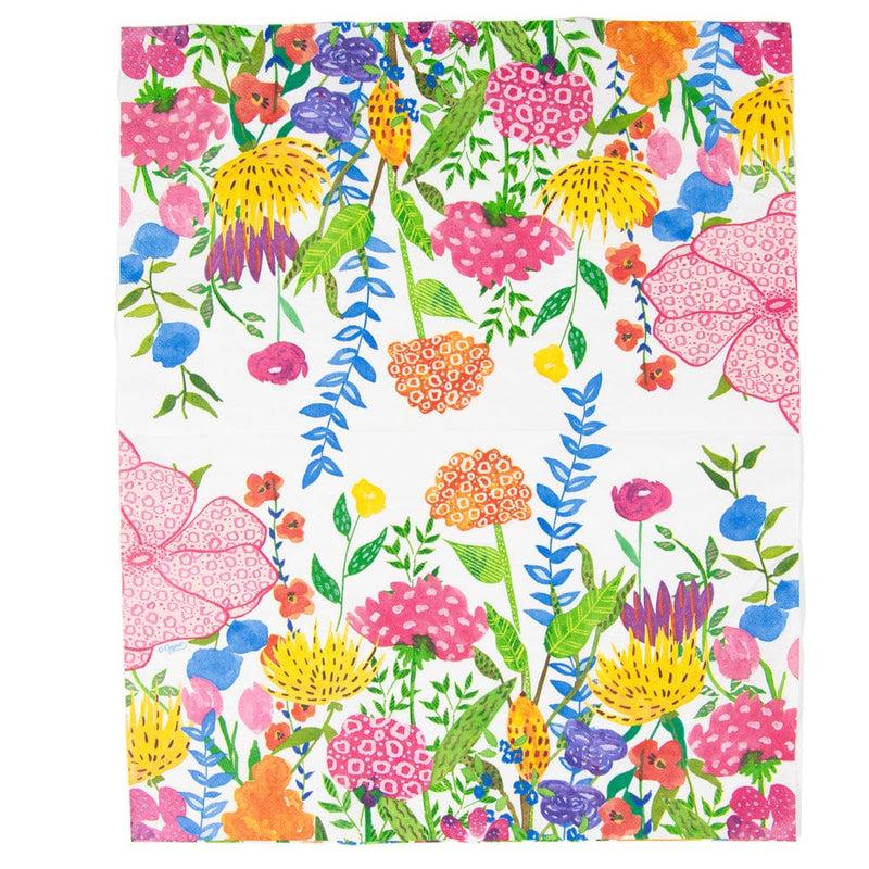 Caspari Cottage Floral Guest Towel Napkins - 15 Per Package