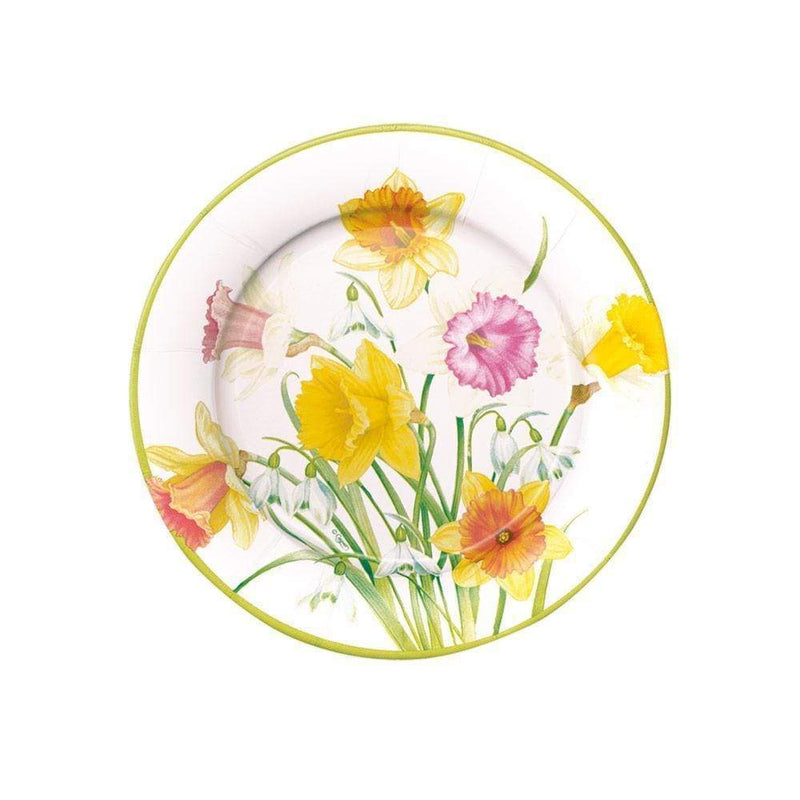 caspari Daffodil Waltz Paper Salad & Dessert Plates - 8 Per Package