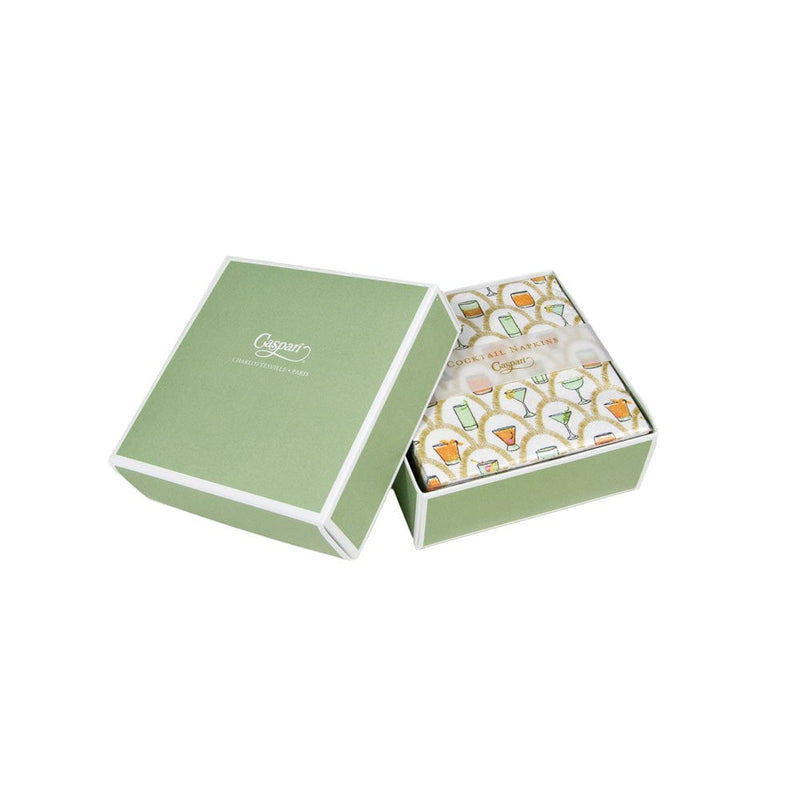 Caspari Deco Cocktails Boxed Cocktail Napkins - 40 Per Box