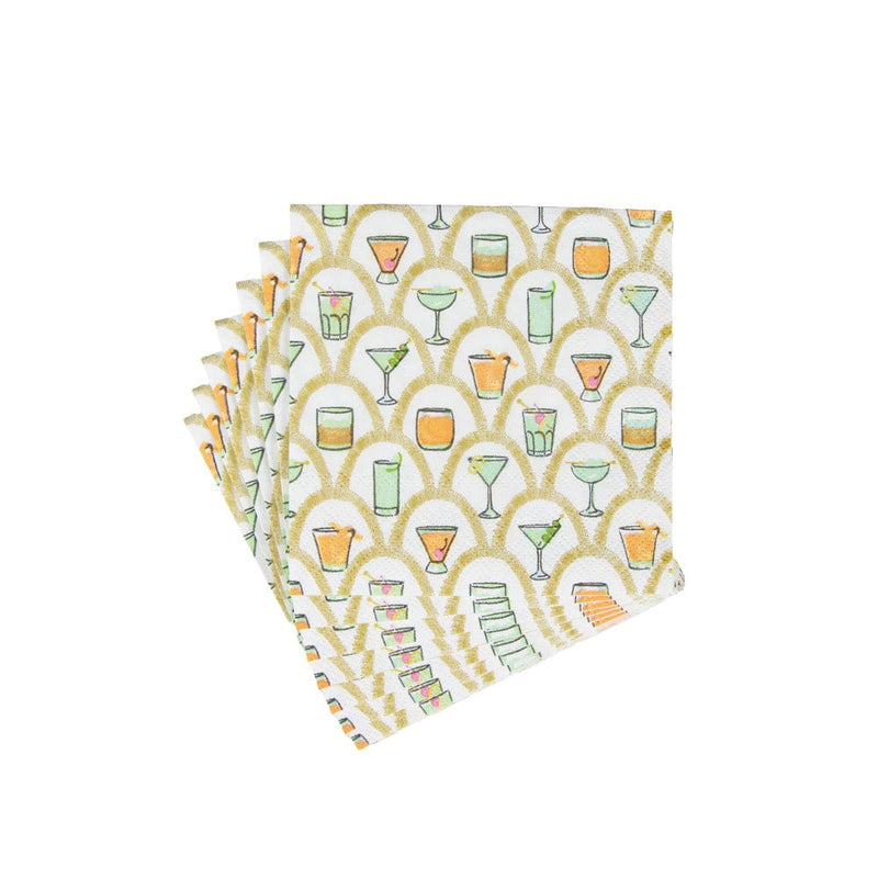 Caspari Deco Cocktails Boxed Cocktail Napkins - 40 Per Box