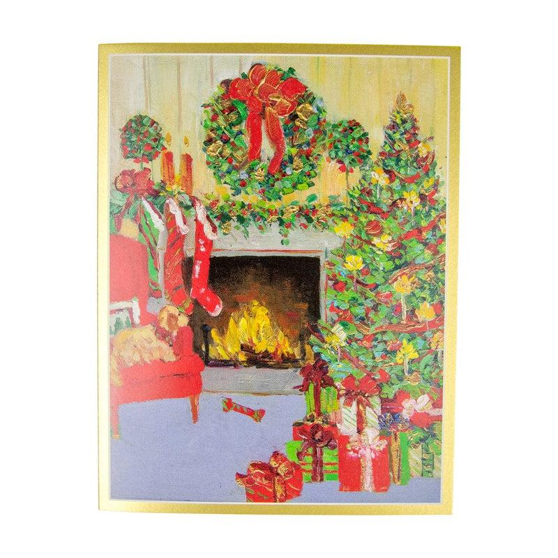 caspari Decorated Living Room Personalized Christmas Cards
