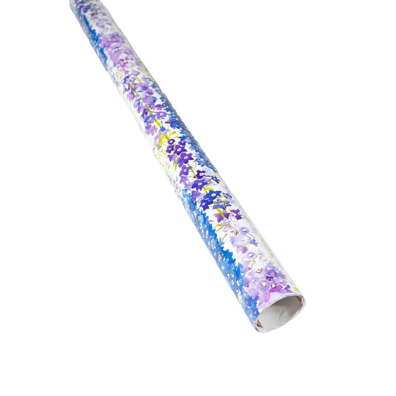 Caspari Delphiniums Gift Wrap - 1 Continuous Roll Of Wrapping Paper
