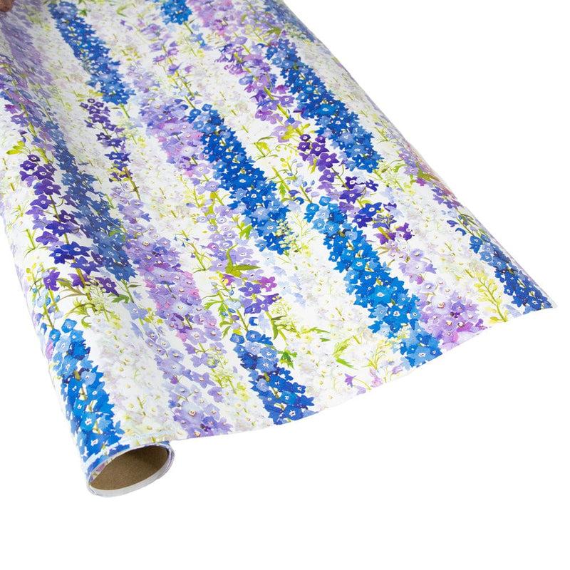caspari Delphiniums Gift Wrap - 1 Continuous Roll of Wrapping Paper