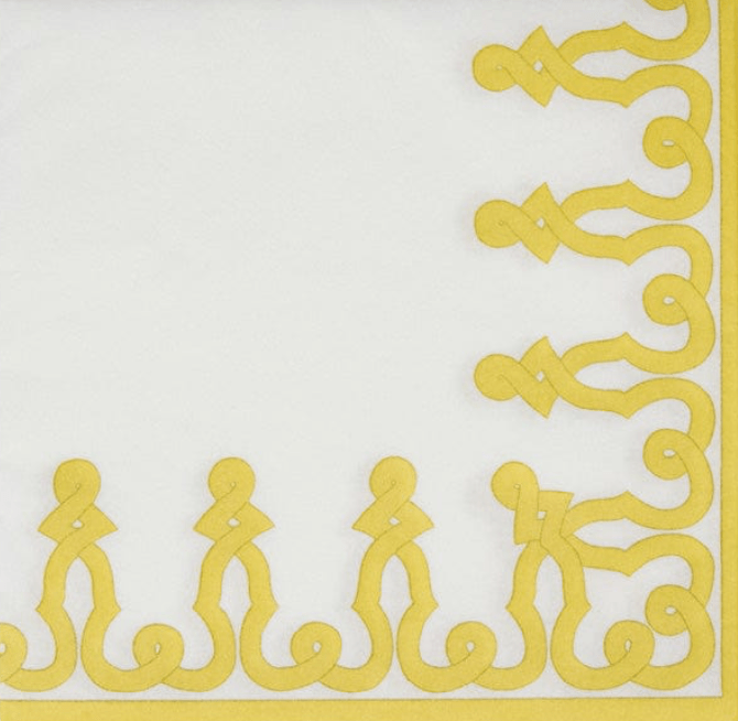 caspari Dessin Passementerie Dijon Paper Linen Dinner Napkins - 12 Per Package